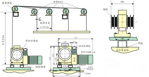 多层绕吊杆安装示意图